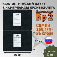 Баллистические пакеты в камербанды бронежилета. 30x25 см. Класс защитной структуры Бр 2.