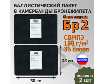 Баллистические пакеты в камербанды бронежилета. 30x25 см. Класс защитной структуры Бр 2.