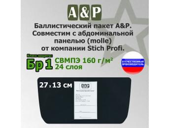 Баллистический пакет в абдоминальную панель (MOLLE) от Stich Profi. Класс защитной структуры Бр 1.