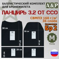 Комплект баллистических пакетов для плитника "Панцирь 3.2" (размер М) от ССО. Класс защитной структуры Бр 2.