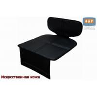 Коврик под детское автокресло-бустер. Искусственная кожа. Цвет: черный.